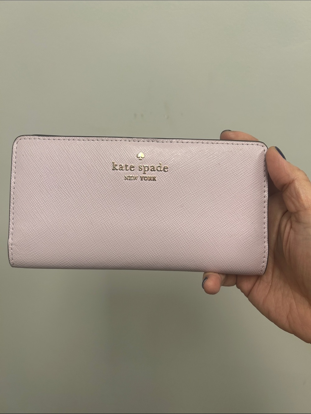 kate spade New York Pale Pink Saffiano Zip Wallet